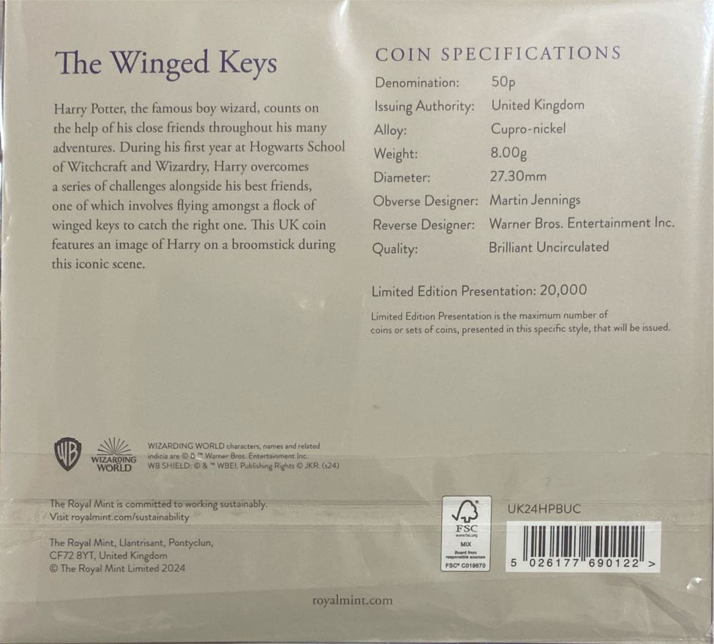 Harry Potter The Winged Keys  coin collectible [Barcode 5026177690122] - Main Image 2