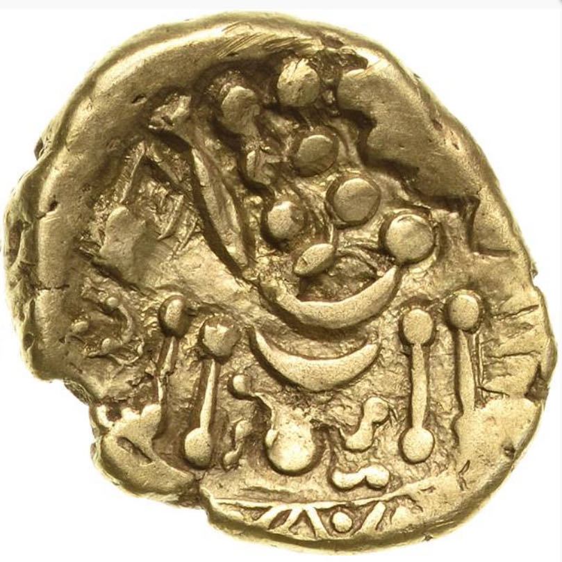 Stater. Au./El. Early uninscribed »B« Gold/»Chute« type. South-Western Region (Dorset, Teile von Somerset, Wiltshire, Hampshire), Durotriges  coin collectible - Main Image 2