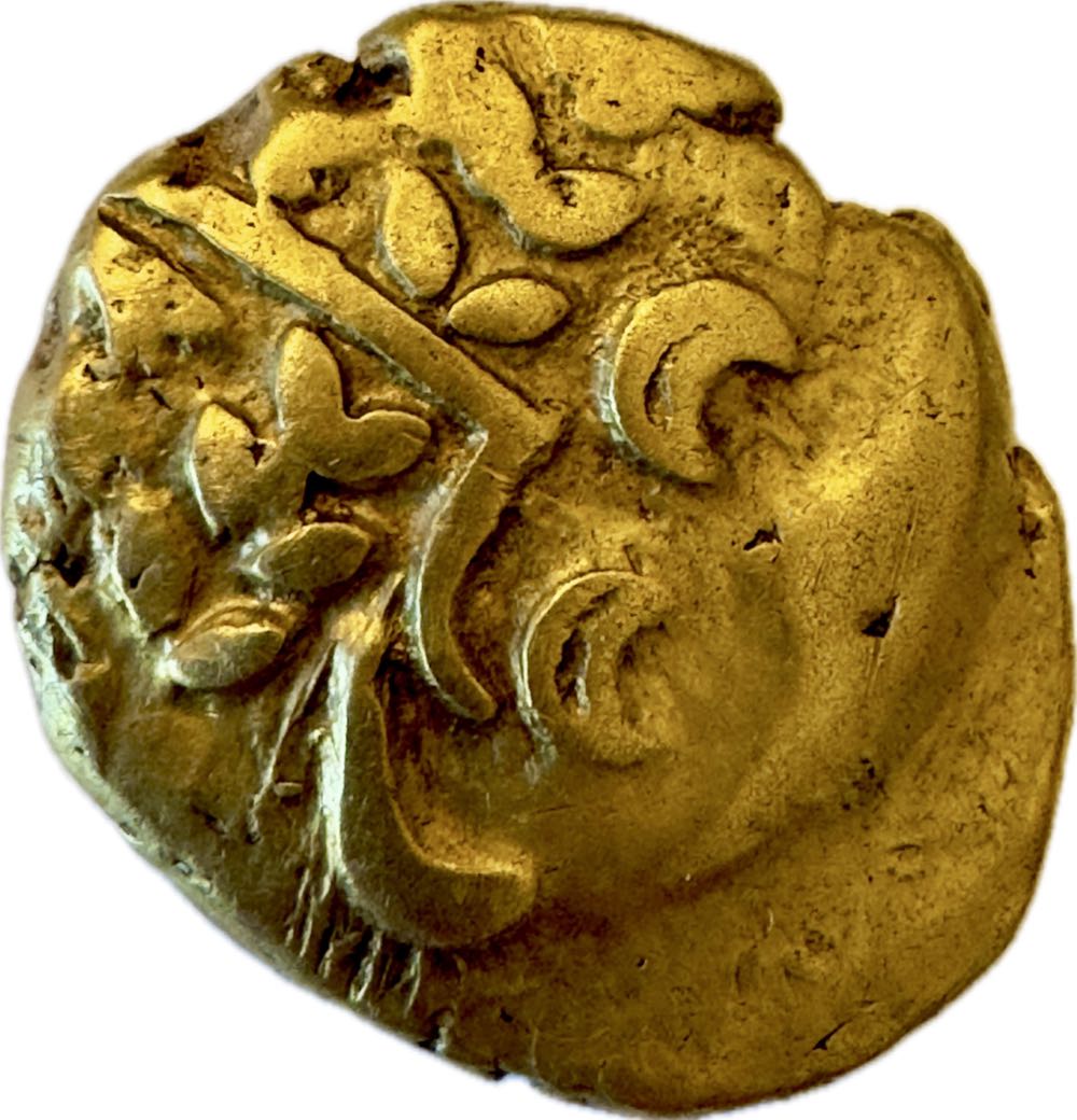 Stater. Au./El. Early uninscribed »B« Gold/»Chute« type. South-Western Region (Dorset, Teile von Somerset, Wiltshire, Hampshire), Durotriges  coin collectible - Main Image 3