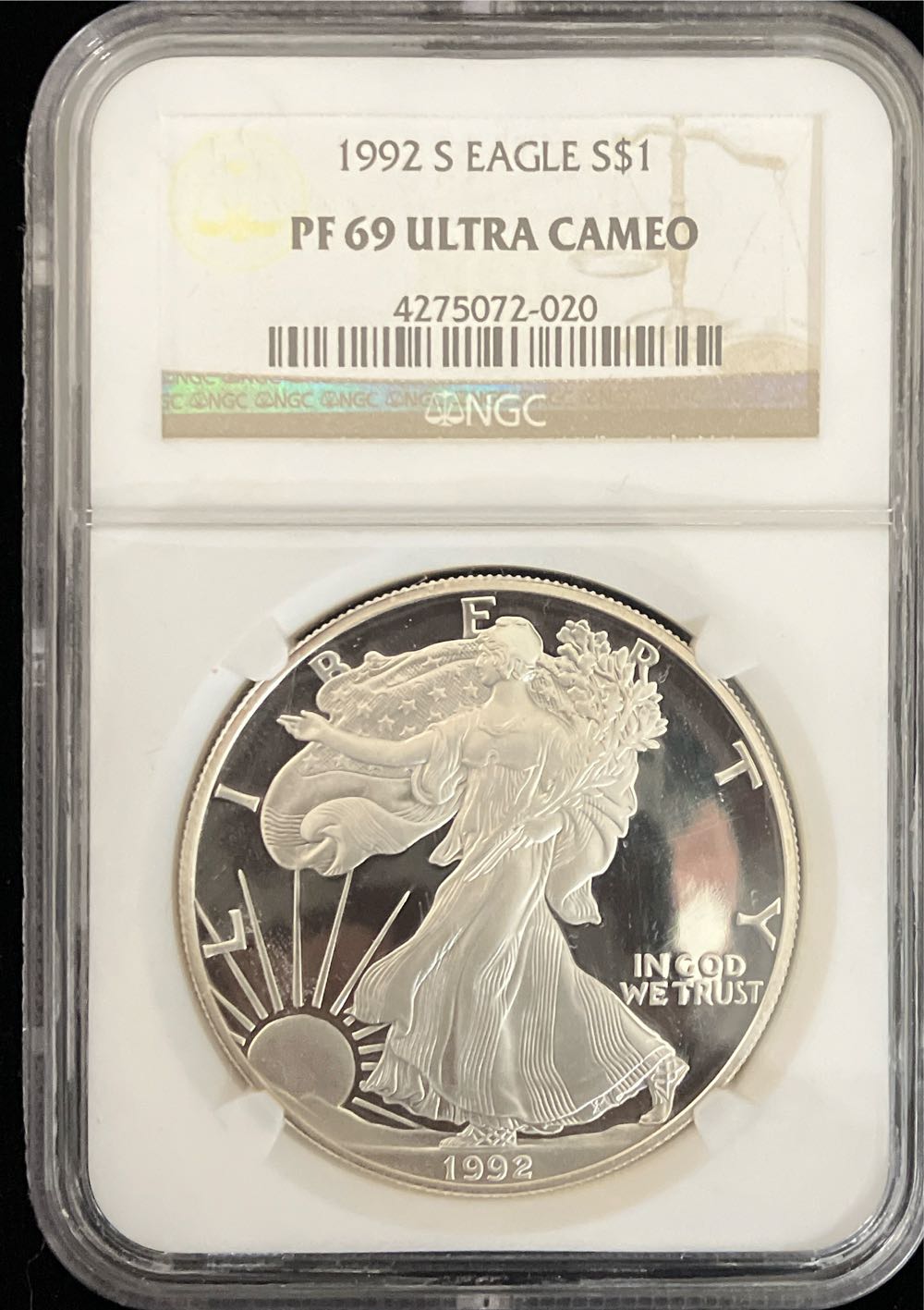1992 S Silver Eagle Proof coin collectible - Main Image 1