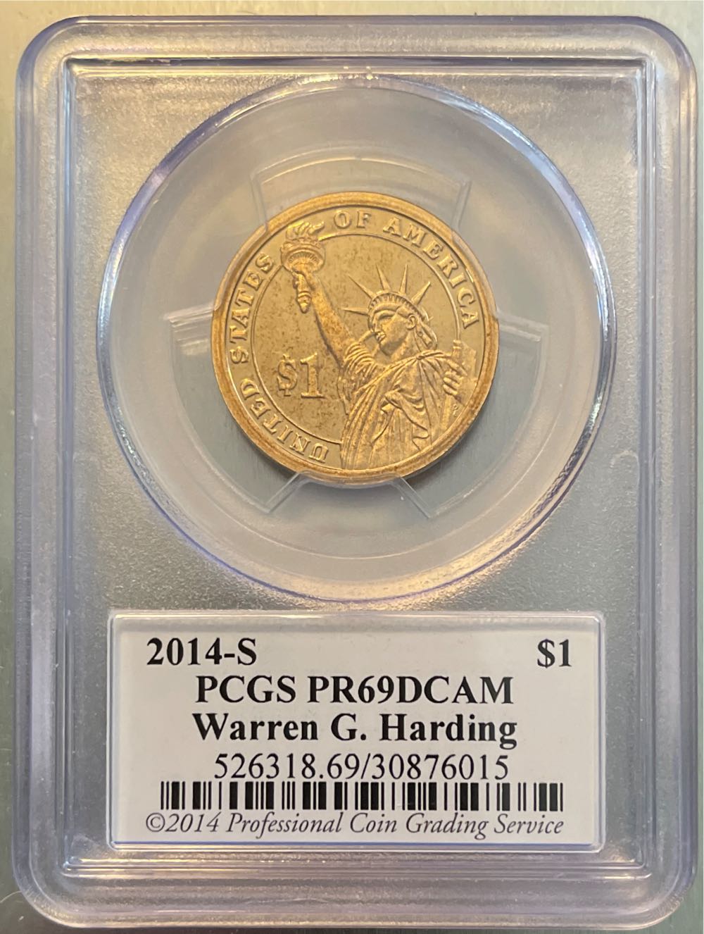 2014-S $1, Warren G. Harding, DCAM  coin collectible - Main Image 2