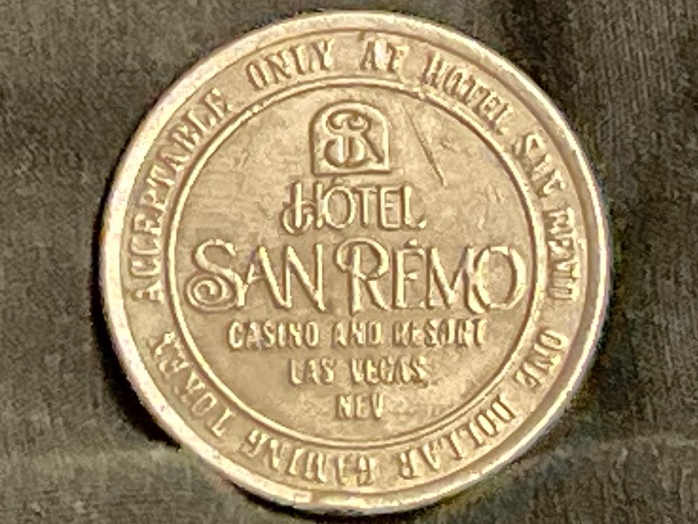 Hotel San Remo Casino 1$ Dollar Gaming Token  coin collectible - Main Image 2