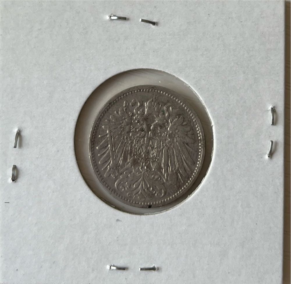 Austrian 1908 20 Heller Coin (Mom’s Collection)  coin collectible - Main Image 2
