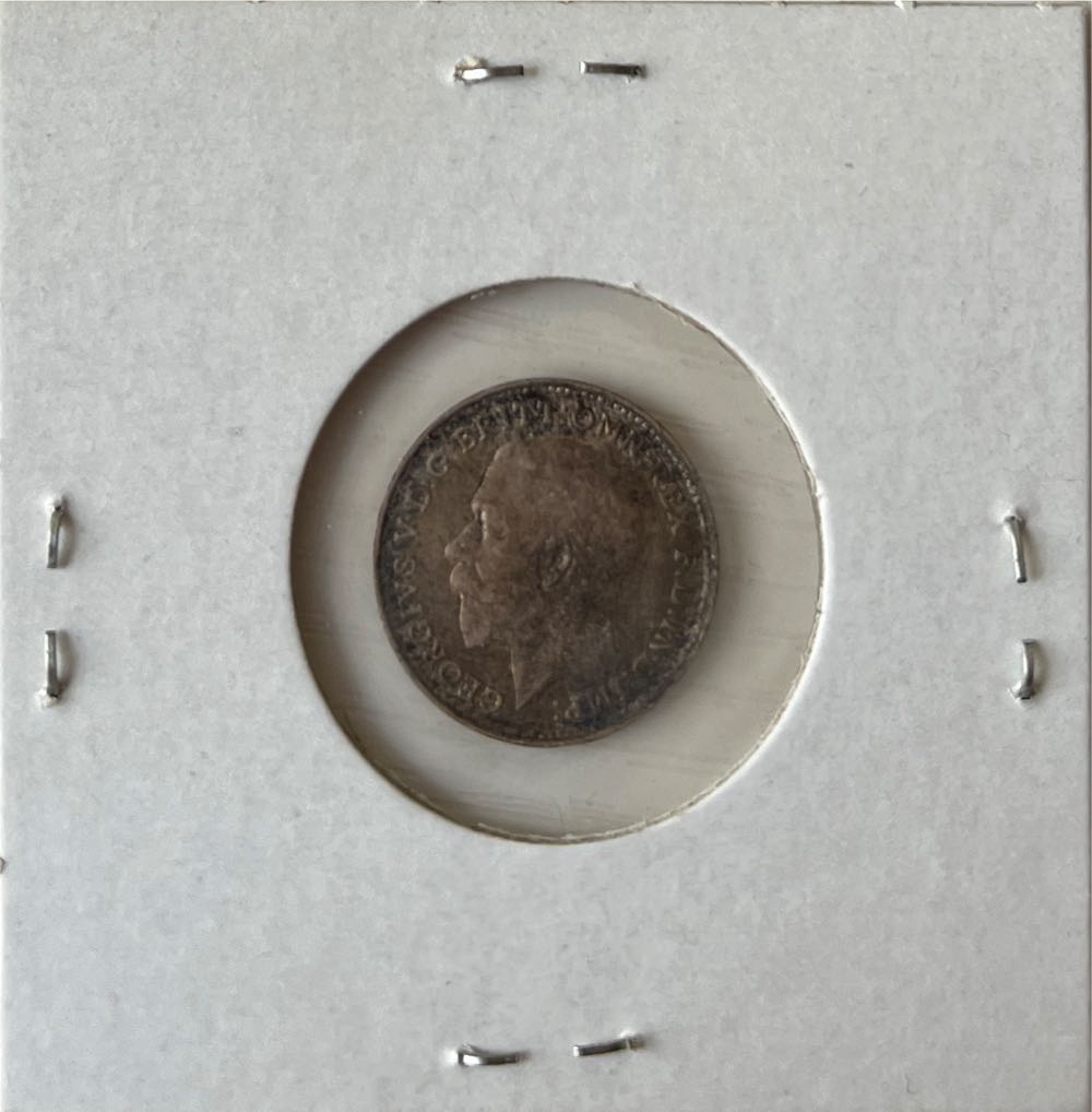 British 1918 George V 3 Pence Coin (Mom’s Collection)  coin collectible - Main Image 2