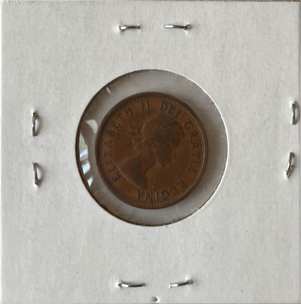 Canadian 1957 Elizabeth II 1 Cent Penny (Mom’s Collection)  coin collectible - Main Image 2
