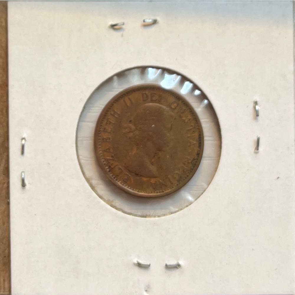 Canadian 1959 Elizabeth II 1 Cent Penny (Mom’s Collection)  coin collectible - Main Image 2