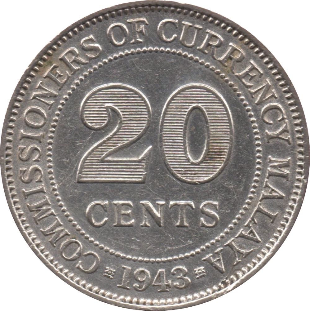 ¢20 | 1943 Malaya  coin collectible - Main Image 2