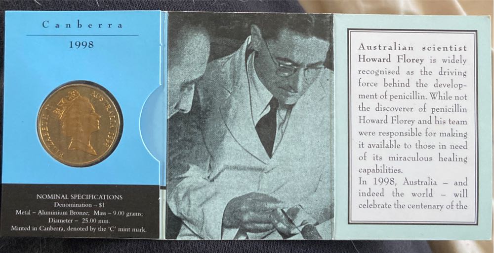 1998 Howard Florey $1   coin collectible - Main Image 2