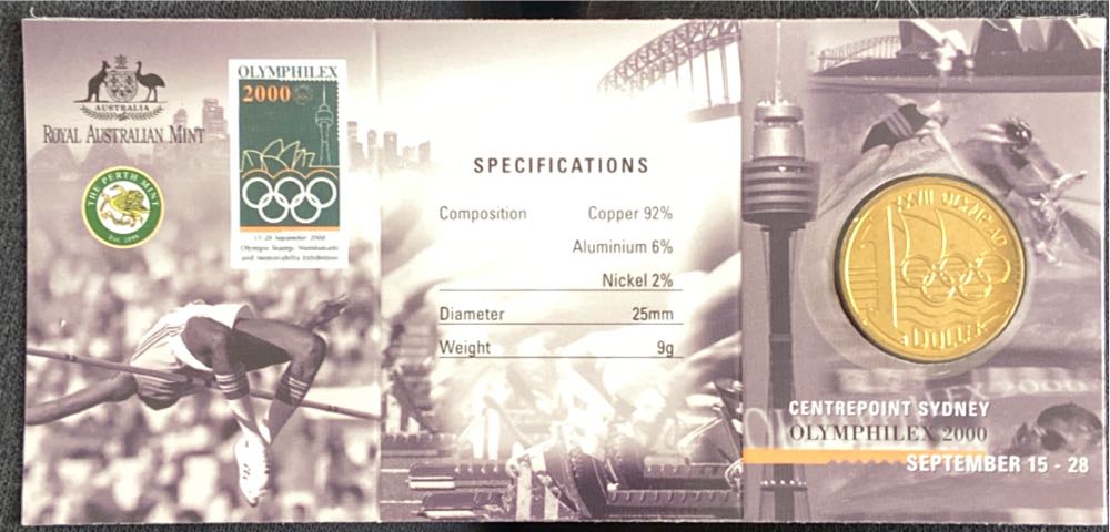 Olymphilex $1 Sydney Edge Letter Coin  coin collectible - Main Image 2