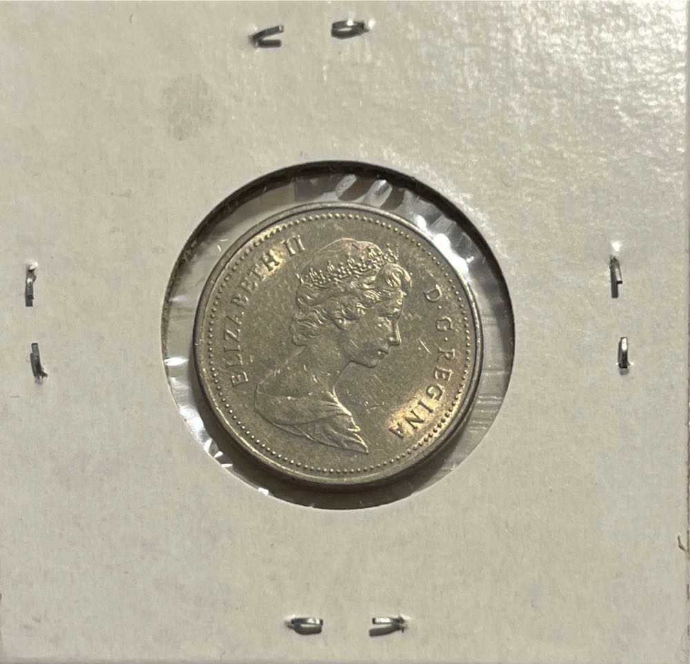 Canadian 1986 Elizabeth II 5 Cent Nickel (Mom’s Collection)  coin collectible - Main Image 2
