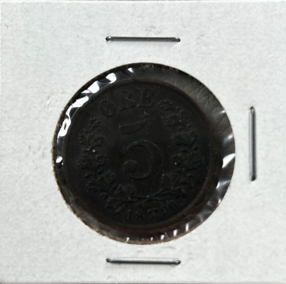 1896 Norway 5 öre  coin collectible - Main Image 2