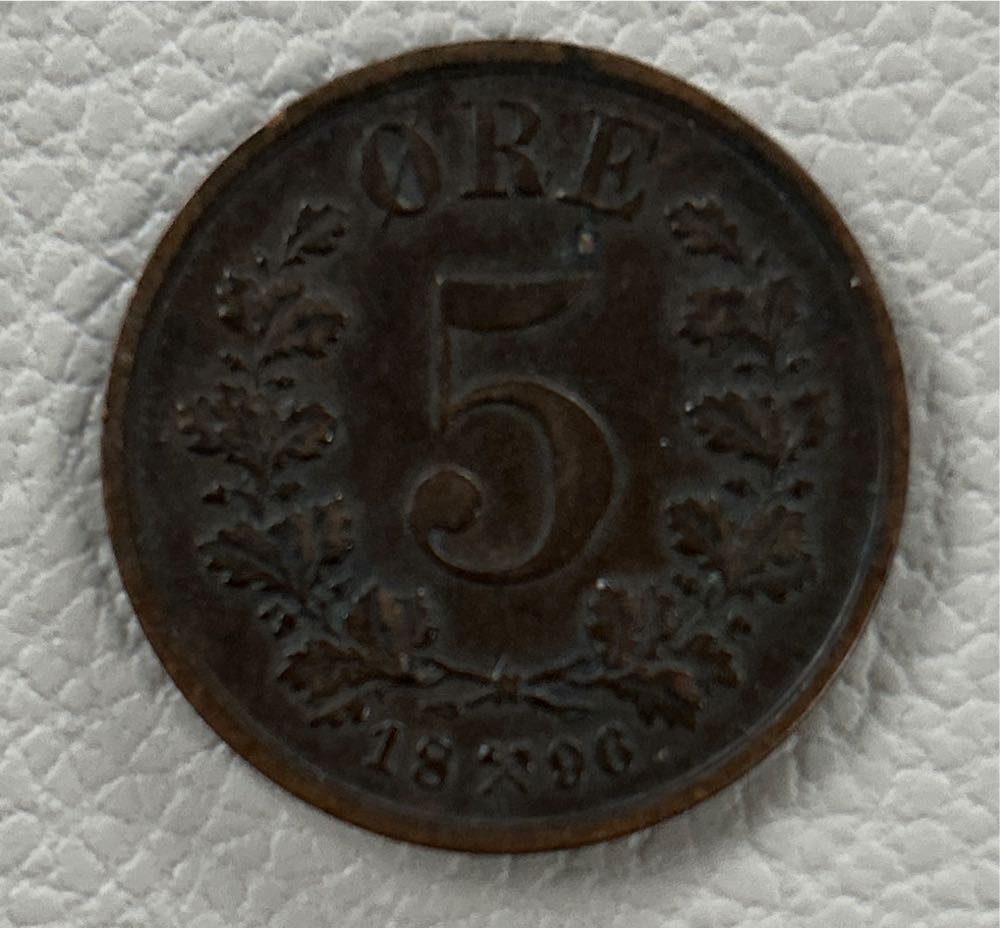 1896 Norway 5 öre  coin collectible - Main Image 3