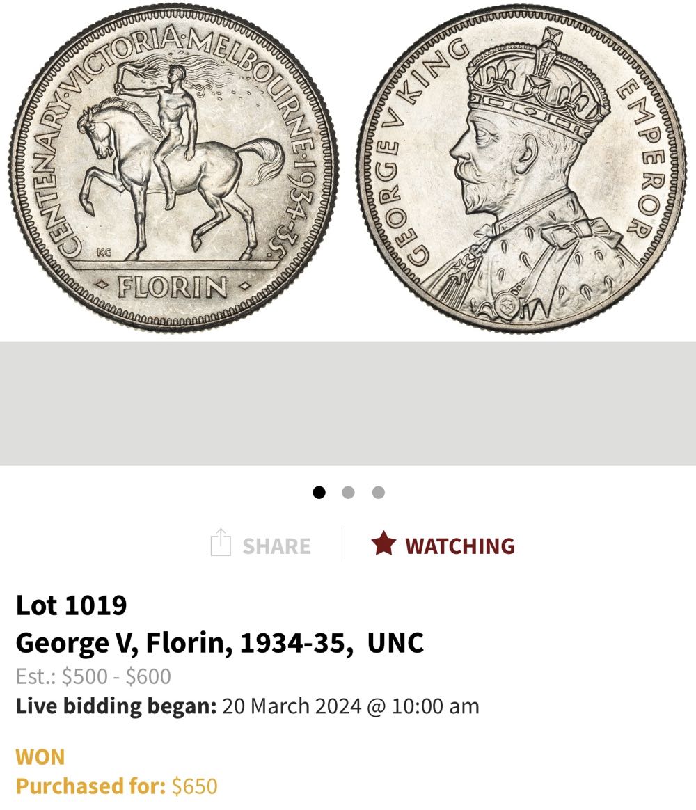 Florin Melbourne Centenary - XF  coin collectible - Main Image 3