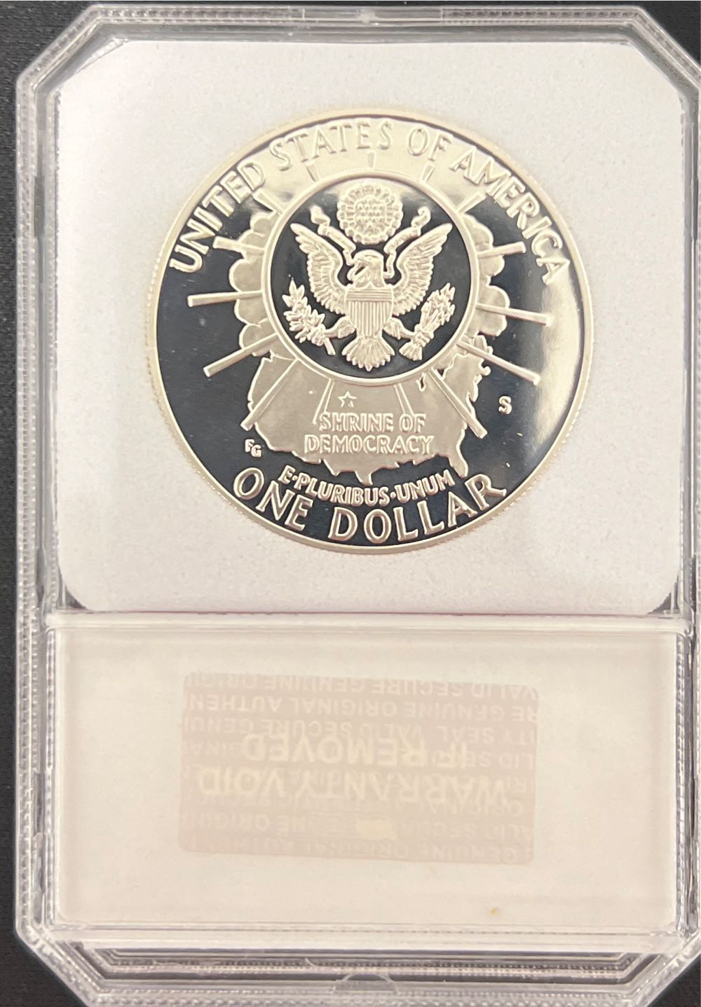 Congress Commemorative Half Dollar - 1989 D Trader Bea Slab  coin collectible - Main Image 2