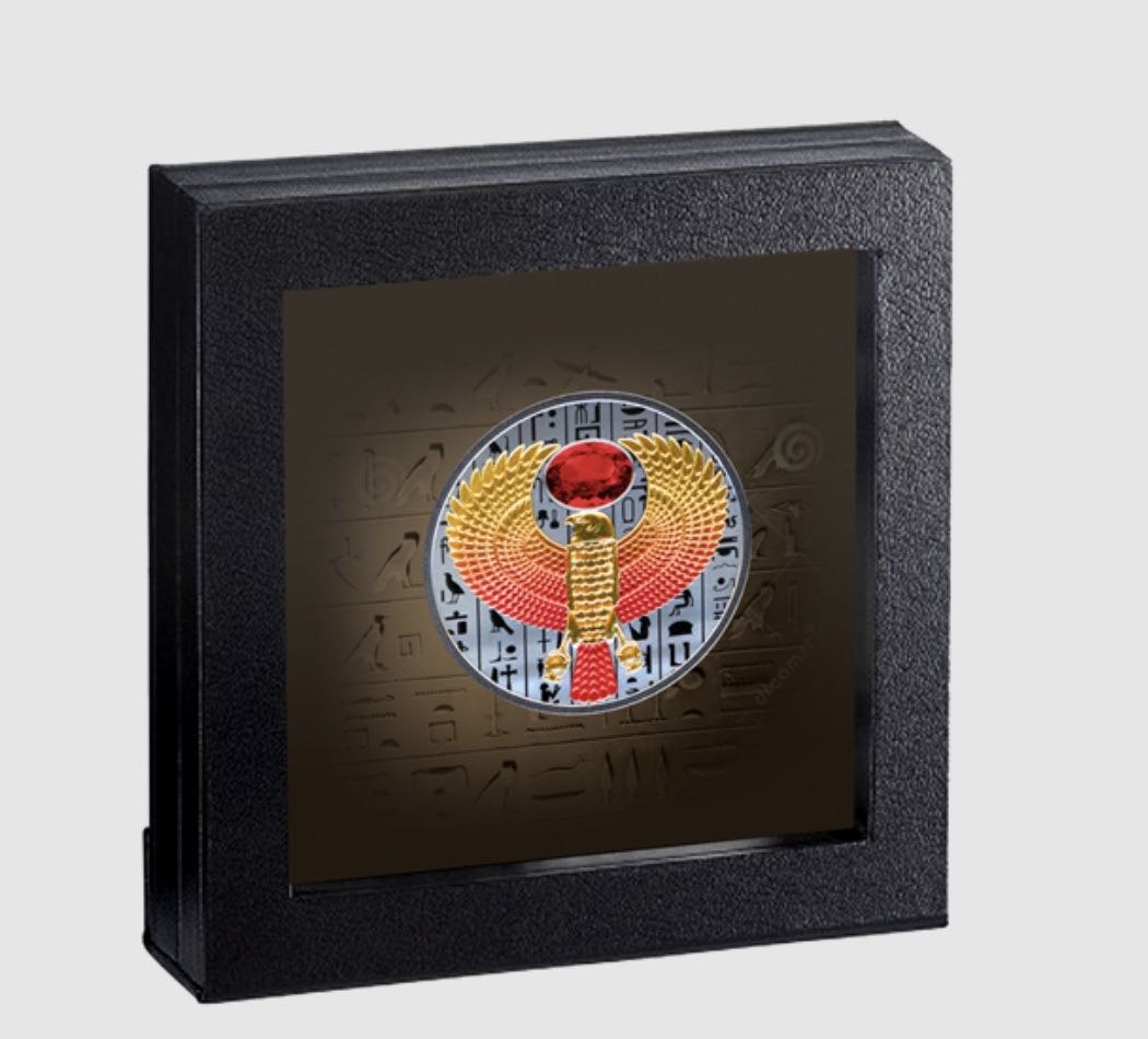 Faucon égyptien - Pièce en argent pur rehaussé d’un placage d’or  coin collectible [Barcode 623932103955] - Main Image 3