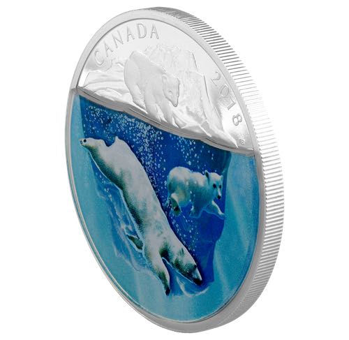 La nature sous toutes ses dimensions : Ours polaires - PIèce de 2 oz en argent pur  coin collectible [Barcode 623932092969] - Main Image 2