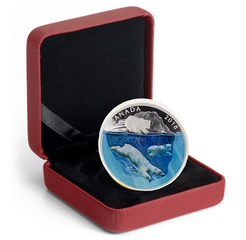 La nature sous toutes ses dimensions : Ours polaires - PIèce de 2 oz en argent pur  coin collectible [Barcode 623932092969] - Main Image 4