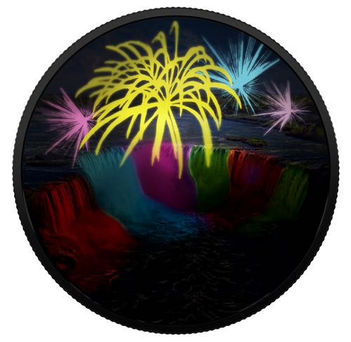Chutes aux mille feux - Pièce luminescente de 2 oz en argent pur  coin collectible [Barcode 623932088993] - Main Image 2