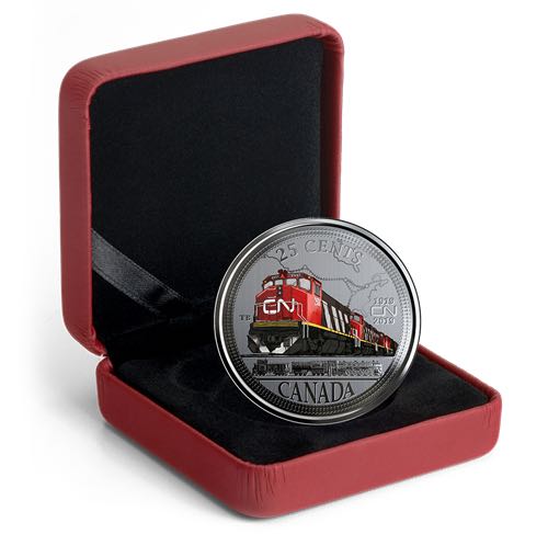 Royal Canadian Mint: 2019 25 Cent 100th Anniversary of CN  coin collectible [Barcode 623932097827] - Main Image 3