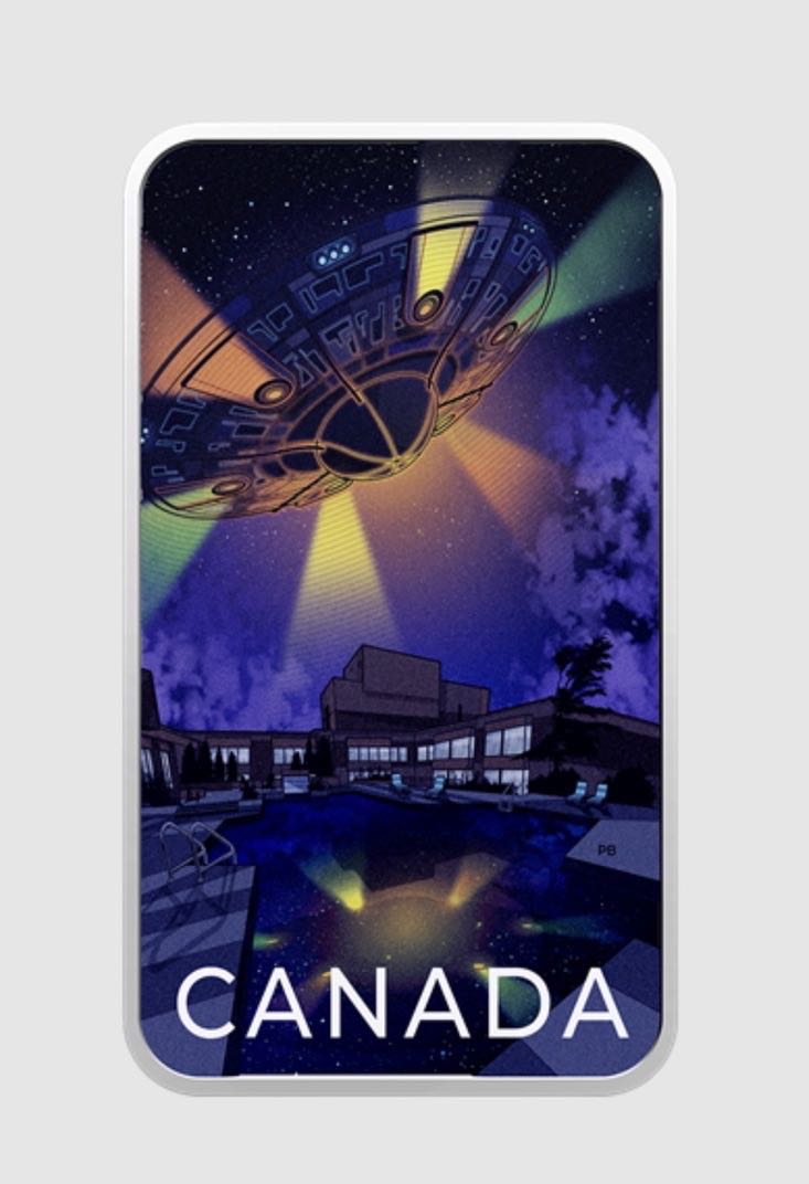 Mystères en terre canadienne : L’incident de Montréal - Pièce luminescente de 1 oz en argent pur  coin collectible [Barcode 623932107182] - Main Image 2