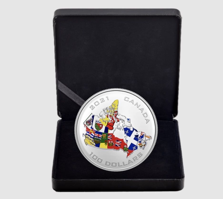 Drapeaux des provinces et territoires du Canada - Pièce de 10 oz en argent pur  coin collectible [Barcode 623932105539] - Main Image 3