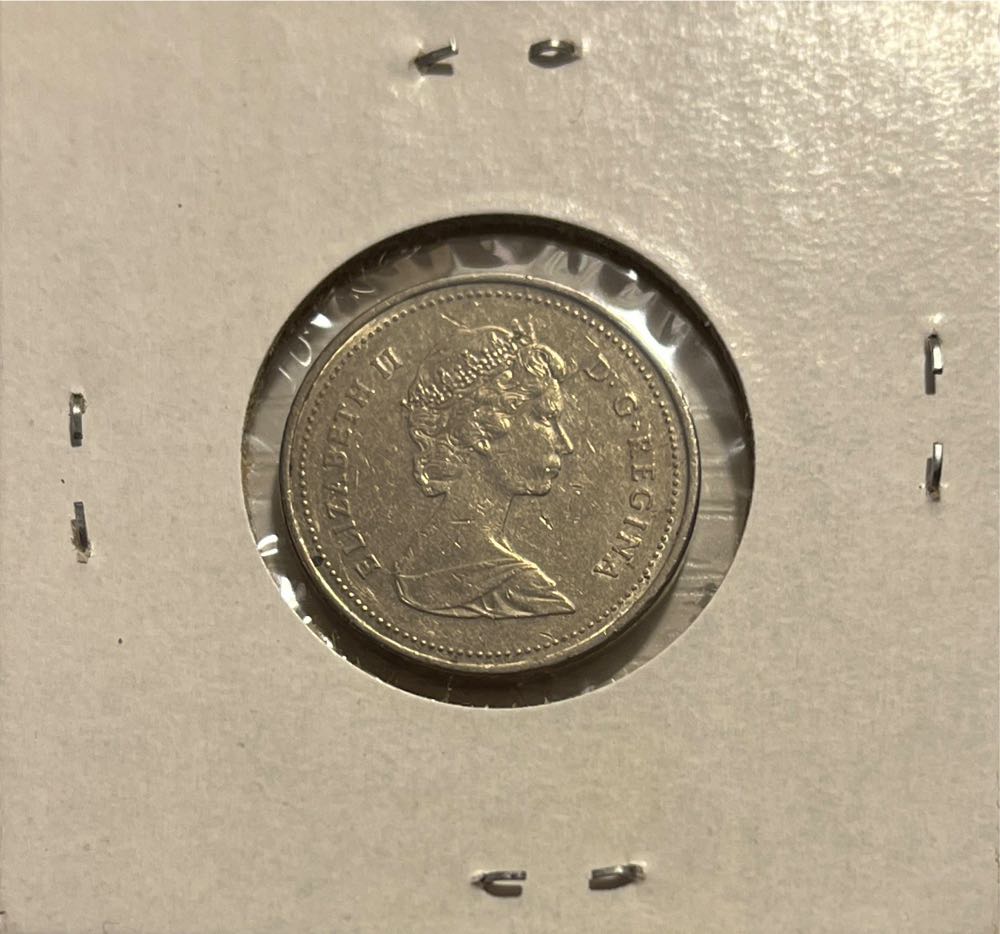 Canadian 1987 Elizabeth II 5 Cent Nickel (Mom’s Collection)  coin collectible - Main Image 2