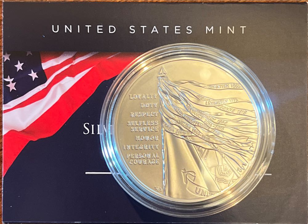 Armed Forces Silver Medal Army  coin collectible [Barcode 704786560924] - Main Image 2