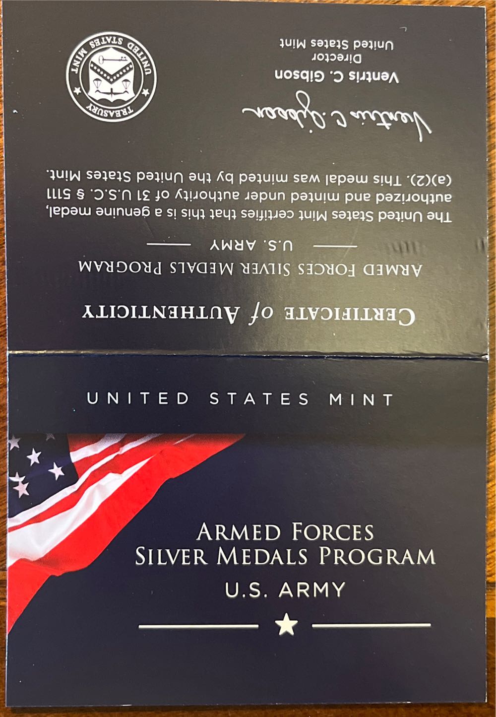 Armed Forces Silver Medal Army  coin collectible [Barcode 704786560924] - Main Image 3
