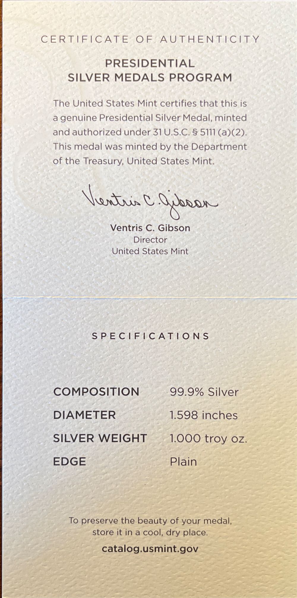 Presidential Silver Medal Garfield  coin collectible [Barcode 704786560856] - Main Image 4