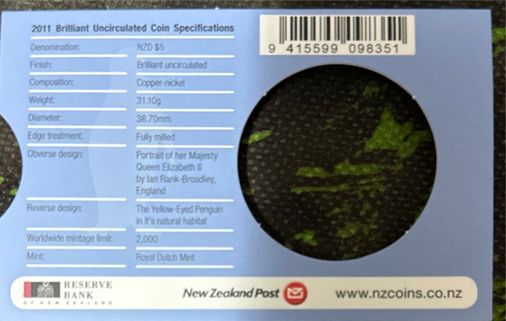 New Zealand 5 Dollar Coin  coin collectible - Main Image 3