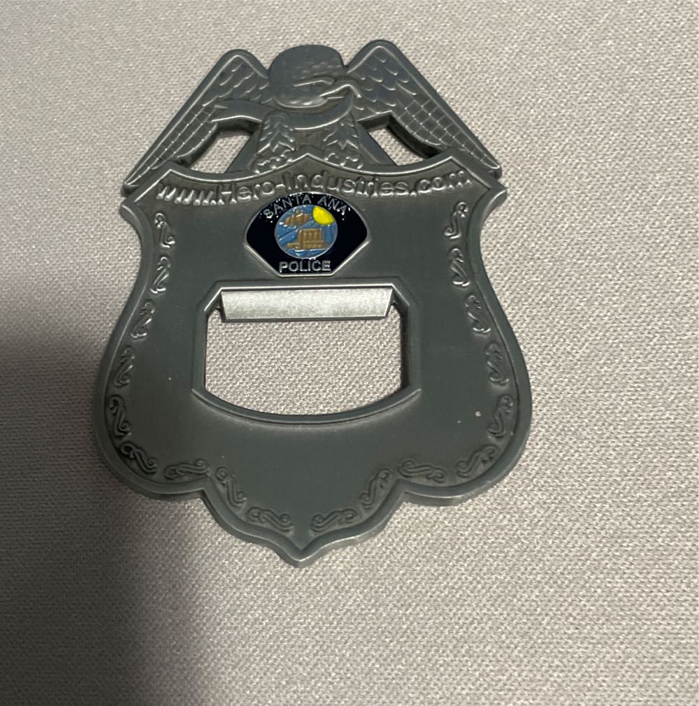 Santa Ana Police Bottle Opener  coin collectible - Main Image 2
