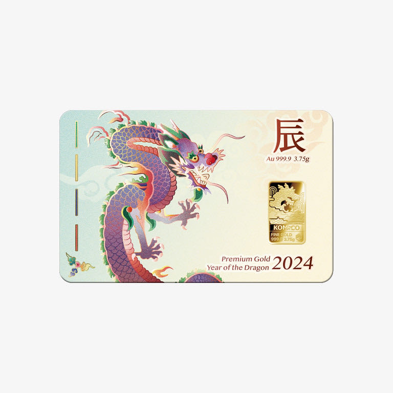 2024 KO Year of Dragon Card 3.75g Gold Proof  coin collectible - Main Image 3