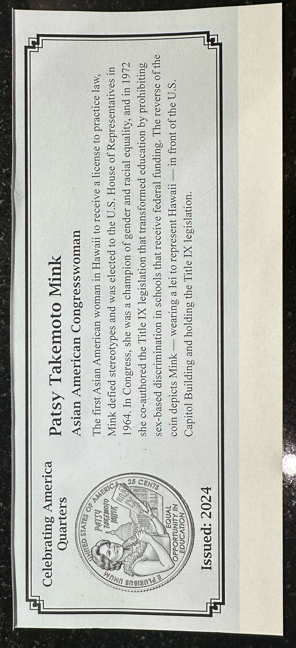 Quarter American Women  coin collectible - Main Image 3