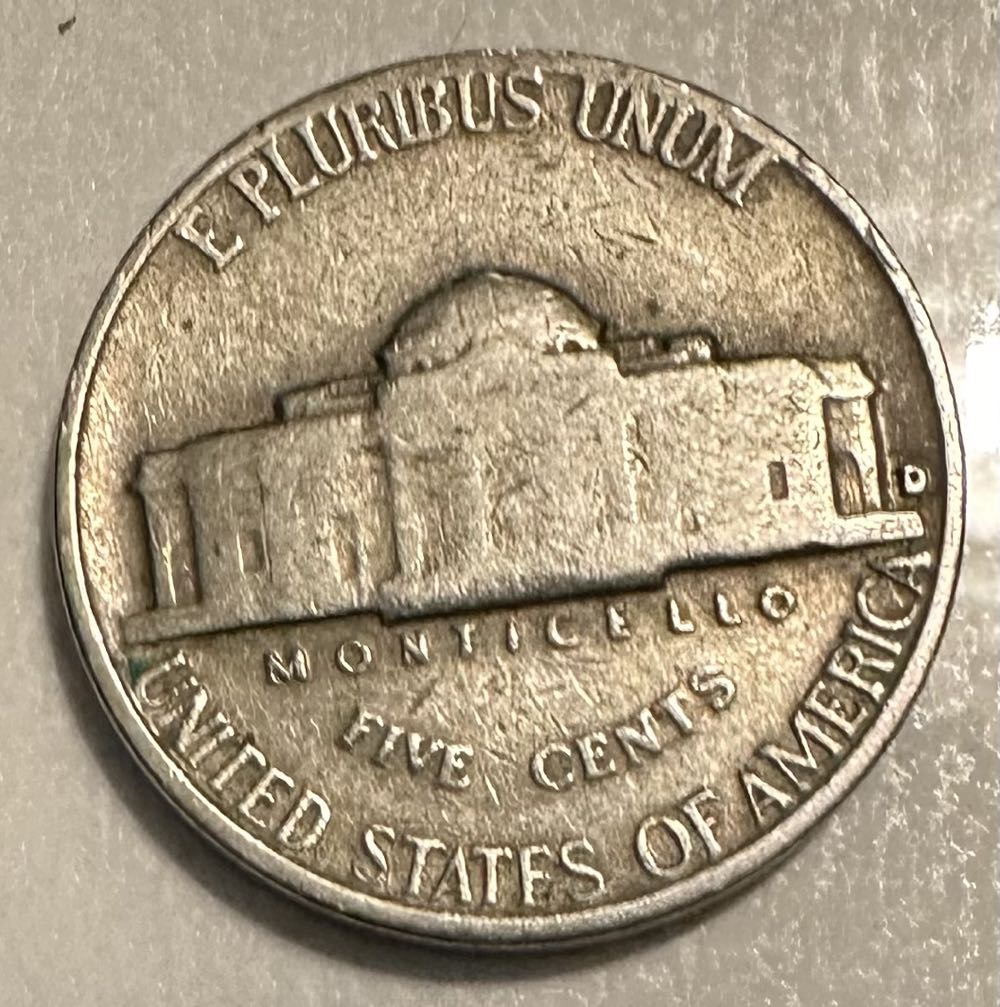 Nickel Jefferson 1954 D  coin collectible - Main Image 2