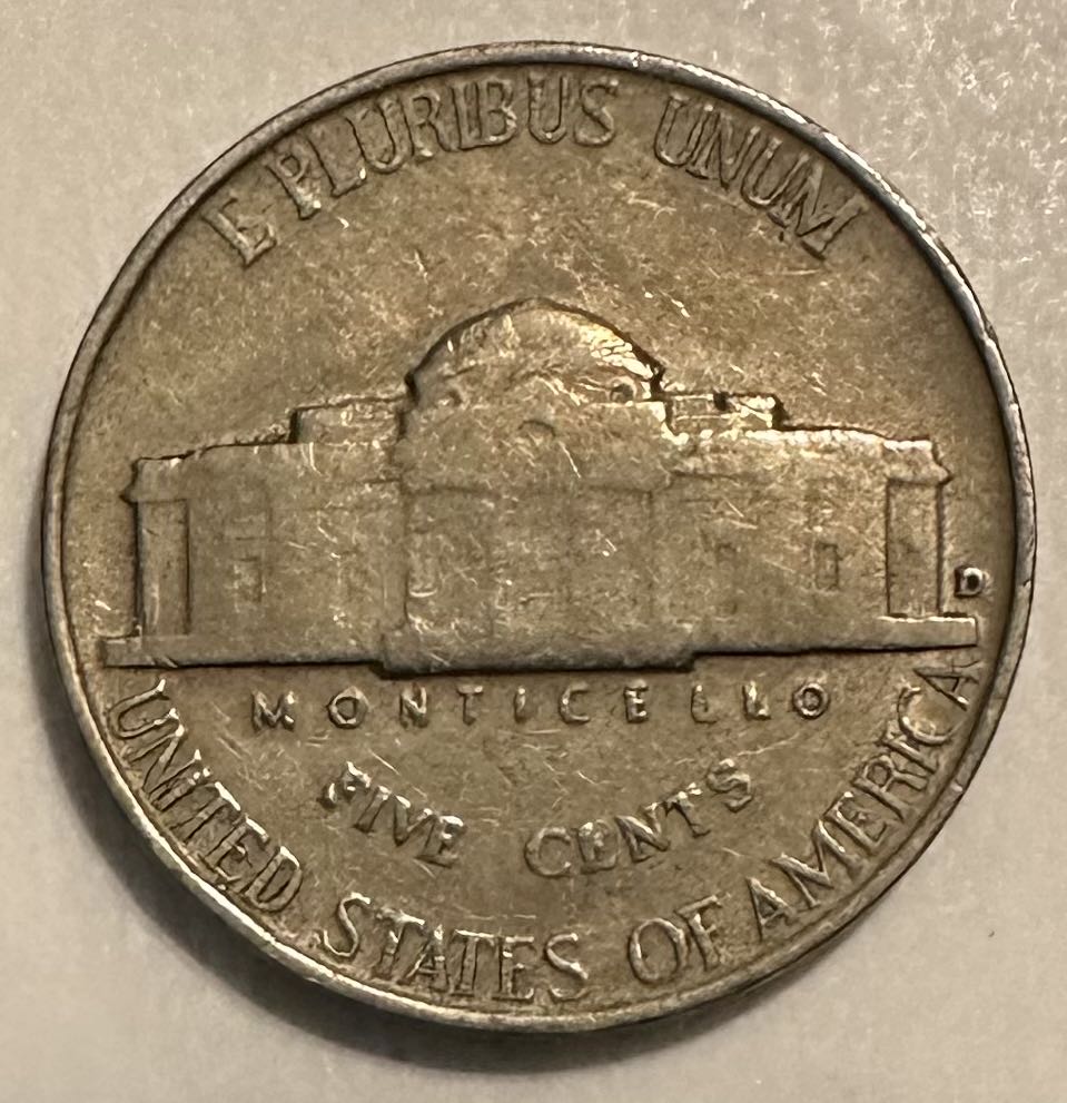 Nickel Jefferson 1942 D Silver  coin collectible - Main Image 2