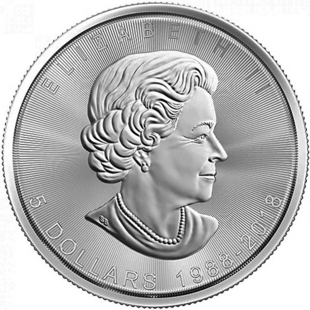 Maple Leaf Silver 1 oz 2018 30th Anniversary  coin collectible - Main Image 2