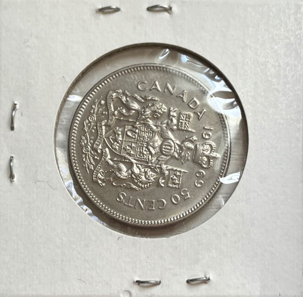 Canadian 1969 Elizabeth II 50 Cent Half Dollar (Mom’s Collection)  coin collectible - Main Image 2