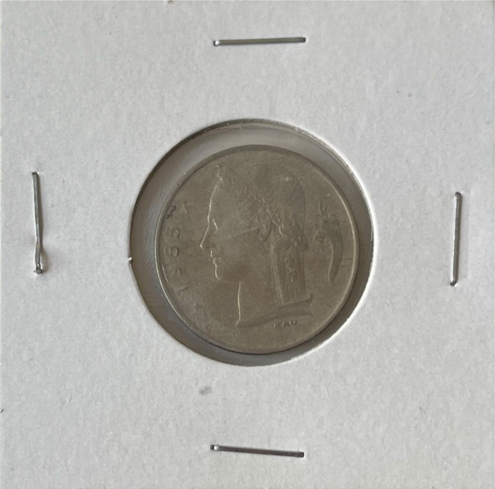 Belgian 1955 1 Franc French Text (Mom’s Collection)  coin collectible - Main Image 2