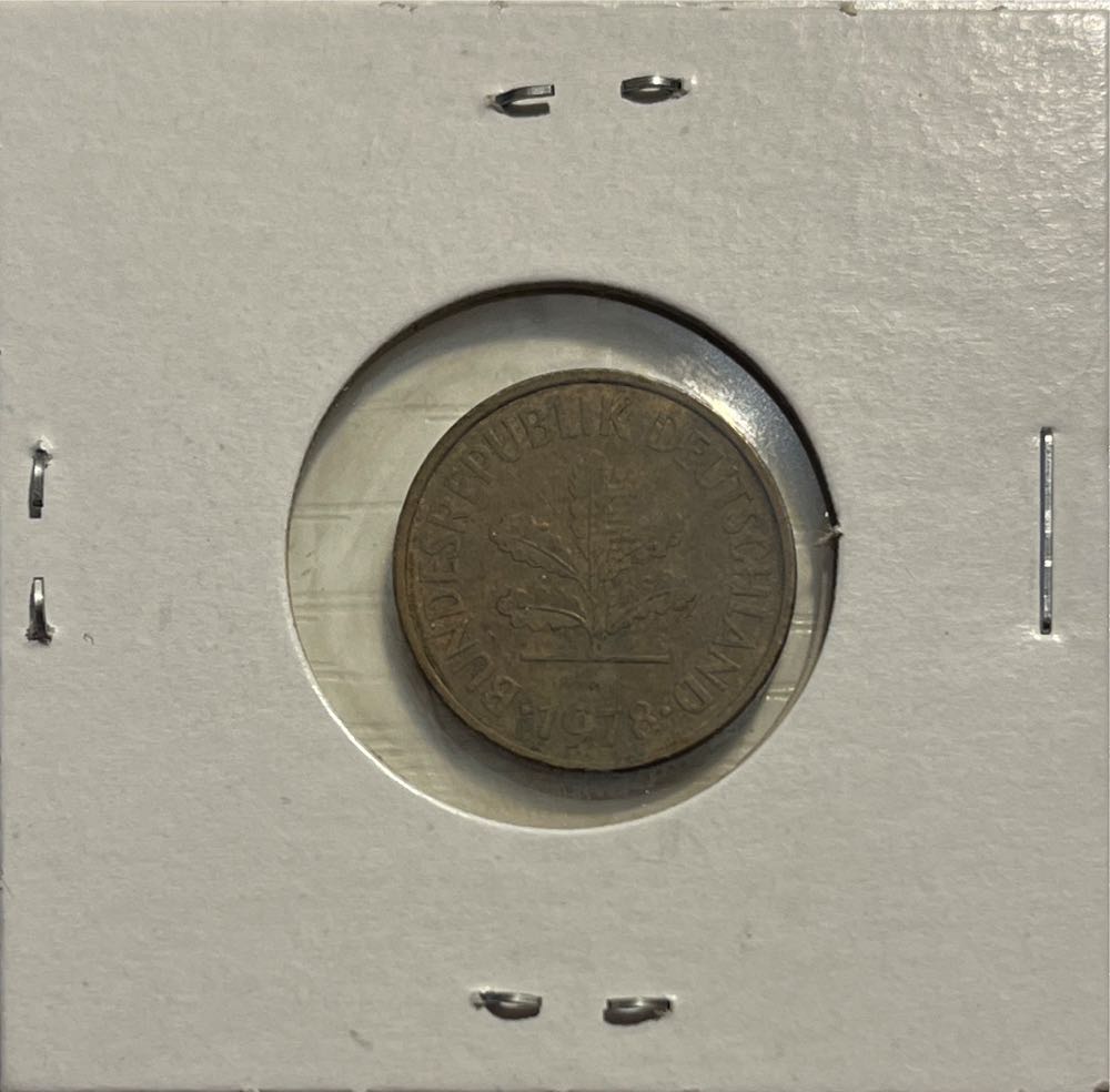 German 1978 J 5 Pfennig (Mom’s Collection)  coin collectible - Main Image 2