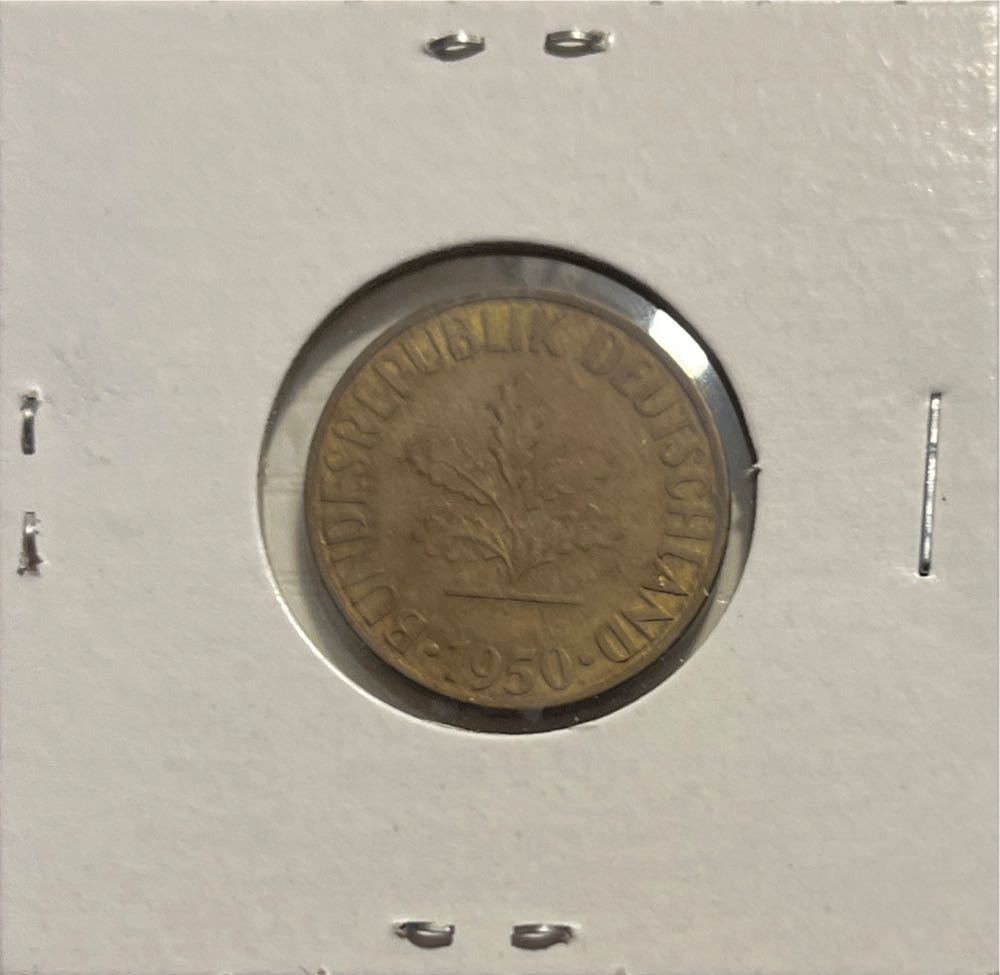 German 1950 F 10 Pfennig (Mom’s Collection)  coin collectible - Main Image 2