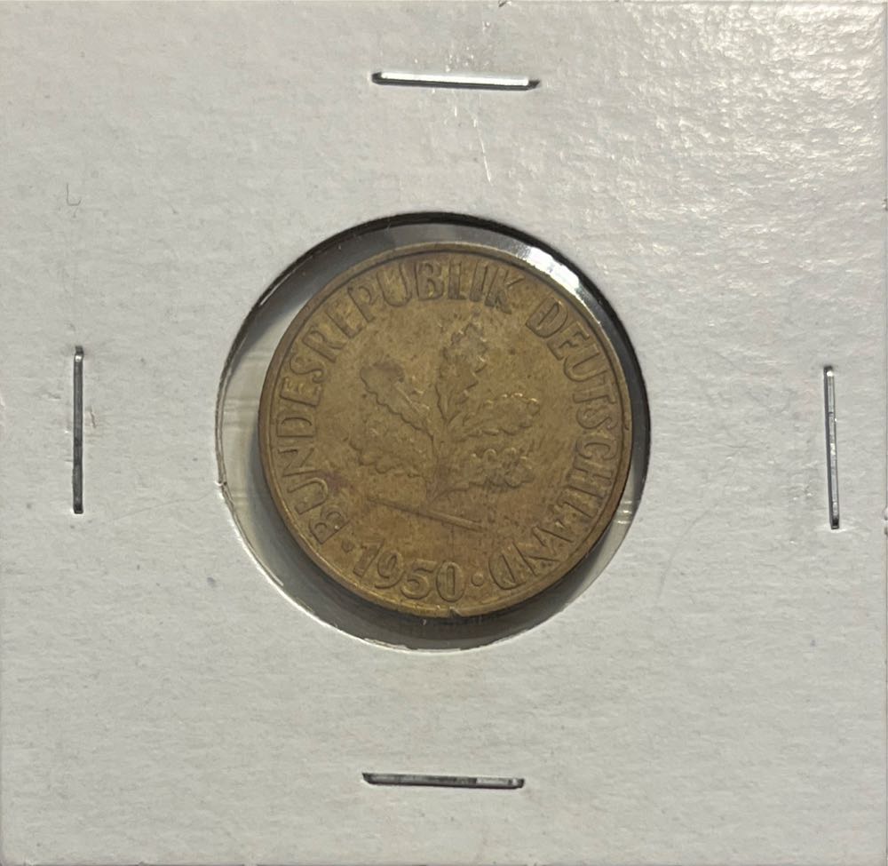 German 1950 G 10 Pfennig (Mom’s Collection)  coin collectible - Main Image 2