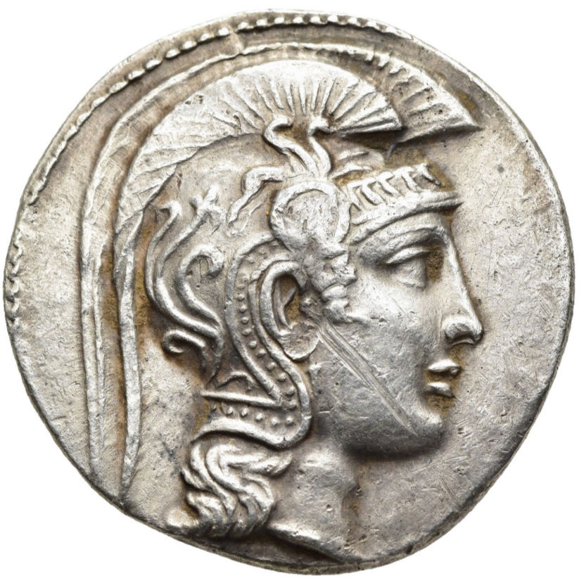 ATTICA. Athens. Tetradrachm (circa 165-42 BC). Antiochos, Karaichos, and Abron, magistrates (131/0).  coin collectible - Main Image 2