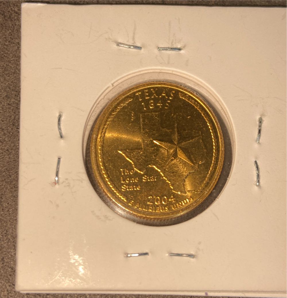 24 Kt. Gold Layered Texas State Quarter 2004 D  coin collectible - Main Image 2