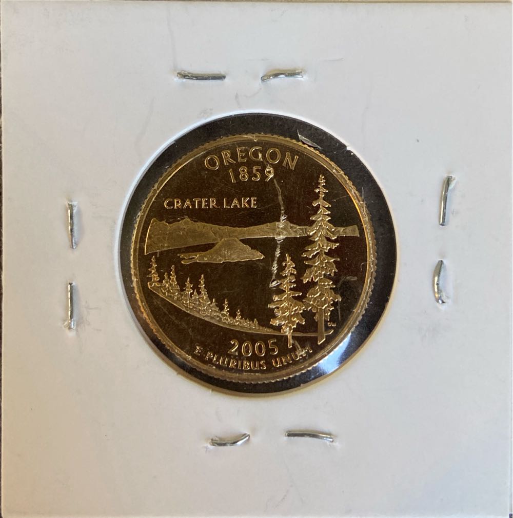 24 Kt. Gold Layered Oregon State Quarter 2005 D  coin collectible - Main Image 2