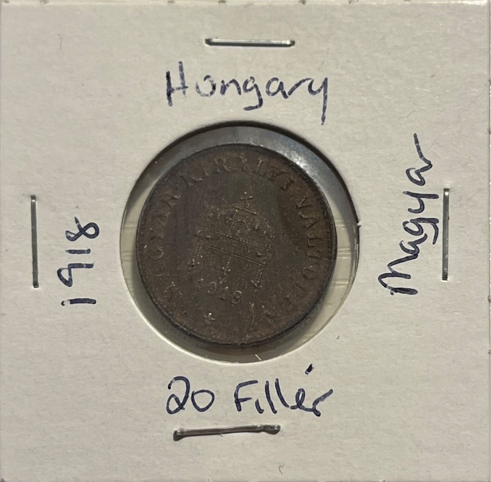 Austrian 1917 20 Heller Coin (Mom’s Collection)