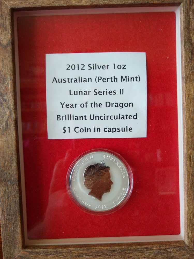 Foreign Australian 2012 1 oz Silver $1 Coin Year Of The Dragon   coin collectible - Main Image 2