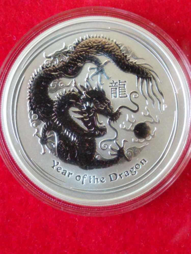 Foreign Australian 2012 1 oz Silver $1 Coin Year Of The Dragon   coin collectible - Main Image 3