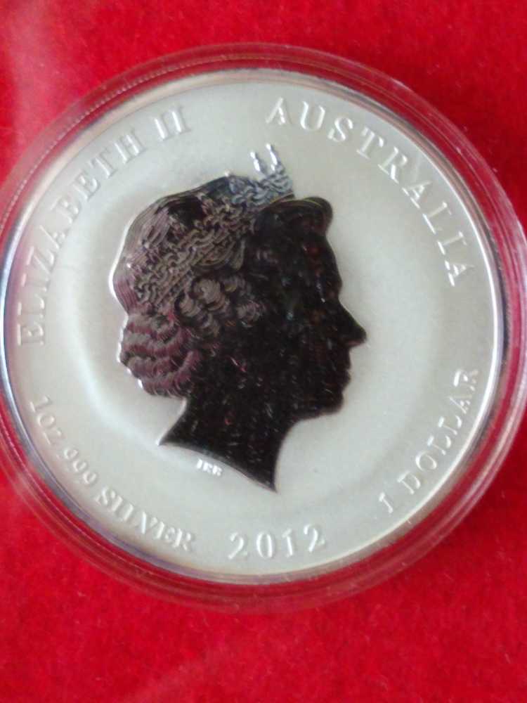 Foreign Australian 2012 1 oz Silver $1 Coin Year Of The Dragon   coin collectible - Main Image 4
