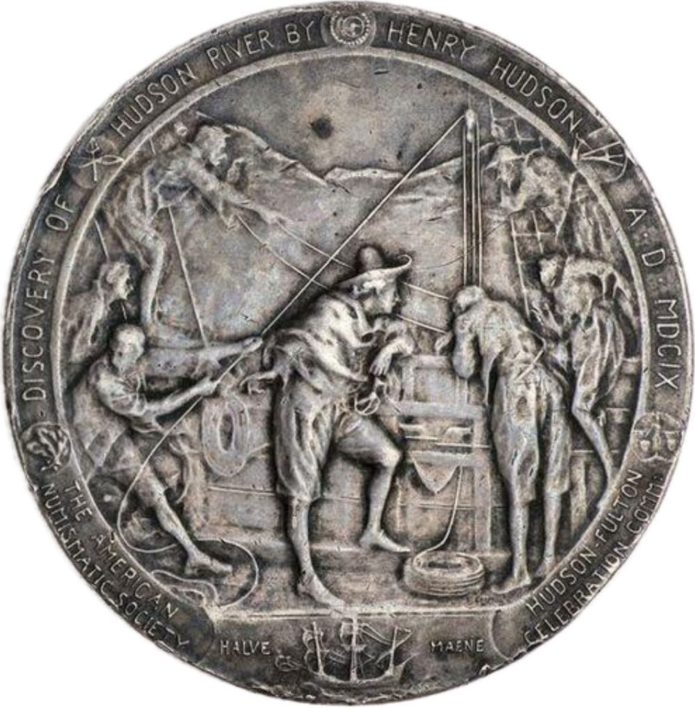 Hudson Fulton Celebration Medal  coin collectible - Main Image 2