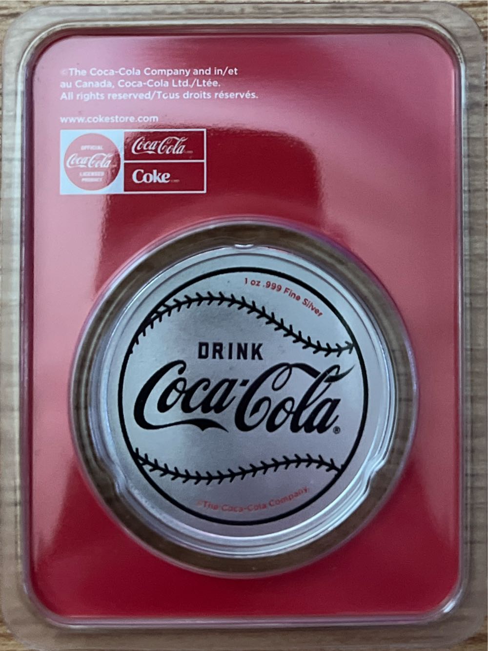 Coca-Cola Baseball Silver Round  coin collectible - Main Image 2